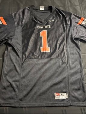 Nike Oklahoma State VTG Cowboys Size:XL  Black #1 Football Jersey Mens NCAA